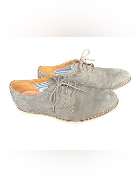 Clarks Raharto Plain Toe Oxford Shoes Gray Nubuck Leather Men’s 8.5M